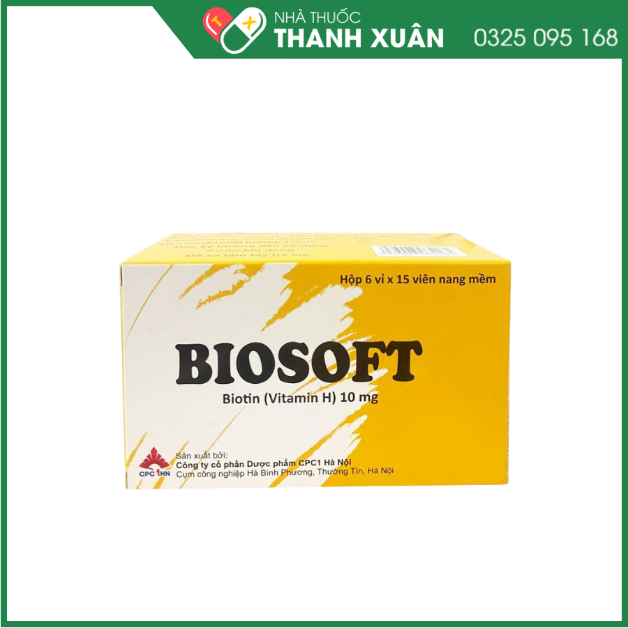 Biosoft 10mg điều trị biến chứng và phòng bệnh gây ra bởi sự thiếu hụt Biotin